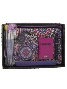 Geometric Pattern Cosmetic Bag Set with Disel Lover Dose Scent NEW
